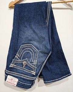 True Religion Jeans Womens 27 Billy Big QT Denim USA Made Vintage Iconic Stitch - Picture 1 of 16