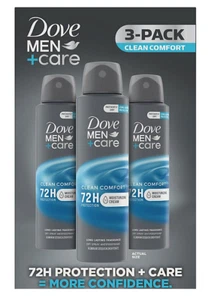 Dove Men's + Care Clean Comfort Antiperspirant Deodorant Dry Spray 3.8 oz - 3 pk - Picture 1 of 1