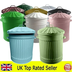 LARGE 65L Metal Bin Rubbish Waste Paper Bathroom Bedroom Colour Dustbin Kitchen - Picture 1 of 83