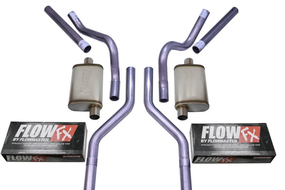 Chevy GMC C10 63-72 2.5" Dual Exhaust Kits Flowmaster Flow FX Corner Exit - Image 1 of 2