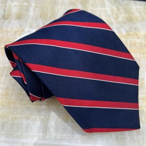 Robert Talbott Red White Blue Stripe Design Neck Tie Silk Royal Navy Engineers - Picture 1 of 7