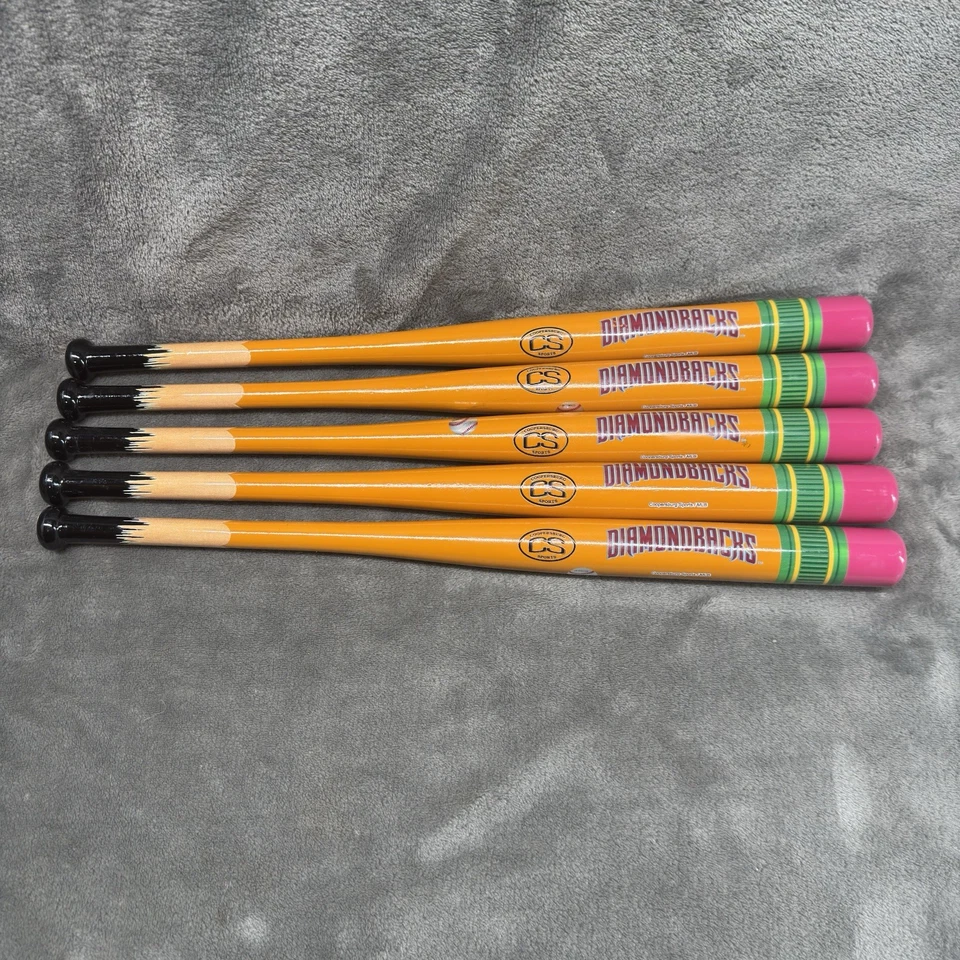 Souvenir Mini Bat 18" Arizona Diamondbacks Baseball Unique Pencil Look Lot Of 5 - Image 1 of 4