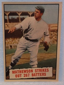 1961 Topps Baseball Thrills "Mathewson Strikes Out 267 Batters" Card (#408) - Picture 1 of 2