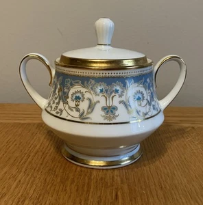 Noritake Polonaise vergoldet blau und gold Zuckerdose & Deckel Japan neuwertig unbenutzt - Bild 1 von 4