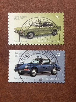 Germany. 2016. Used Stamps Depicting Classic Cars Porsche And Ford. 25JU - Image 1 of 4