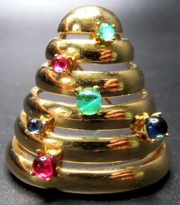 Broche prendedor vintage Ciner Mogul cabujón colmena abeja ¡RARO! Foto 1 de 4