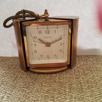 Reloj despertador de viaje vintage Semca Peek-A-Boo funcionando Foto 1 de 4