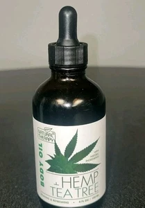 NEW-Natural Therapy 4oz HEMP & TEA TREE Relaxing & Refreshing BODY OIL - Picture 1 of 6