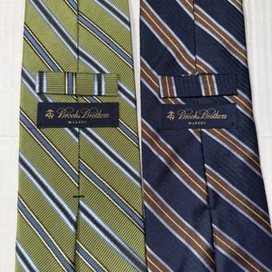 Knackige Menge 2 klassische Brooks Brothers Makers Krawatte gestreift Repp 3,75” x 60” - Bild 1 von 5