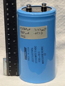 Mallory 37,000uF nominal, 75V, 7.77 mΩ ESR, tipo CGS Capacitor, probado - Imagen 1 de 1