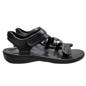 Aetrex Jillian Sport Sandal Black Strappy Comfort Womens 10 Adjustable Hook Loop - Picture 1 of 10