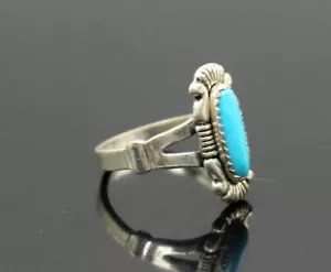 ANILLO DE PLATA ESTERLINA SUROESTE TURQUESA GENUINO DE COLECCIÓN 5.75 - Imagen 1 de 3