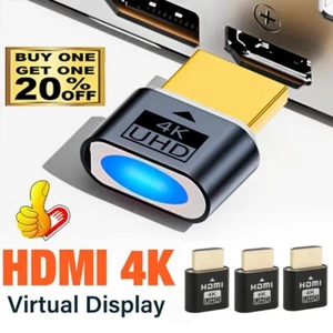 4K HDMI Dummy Plug Virtual Monitor Display Emulator Headless Display Adapter-3Pc - Picture 1 of 10
