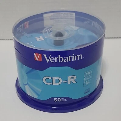 Verbatim CD-R Discs 700MB/80min 52x Spindle Silver 50/Pack 94691 New in Package - Image 1 of 2