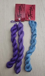 Lot 3 Skeins Caron Impressions Silk/Wool Thread 36 Yds Purple Blue - Picture 1 of 3