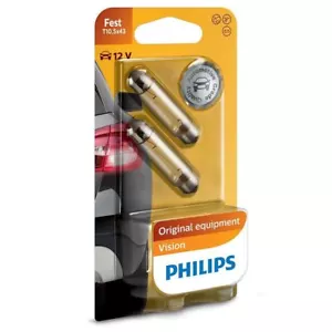 PHILIPS Vision T10,5x43 Number Plate Light 12V 10W SV8,5 2 bulbs - Picture 1 of 1