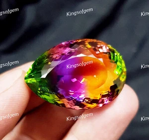 72 Ct Doublet Glass Stone Multi Color Tourmaline Pear Cut Stone Loose Gemstone - Picture 1 of 6
