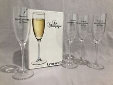 Set of 4 Luminarc France Signature Series Bollinger French Le Champagne Flutes