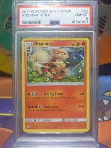 ๐ PSA 8 Pokemon Sun & Moon 2017 Arcanine Holo #22 - Picture 1 of 4