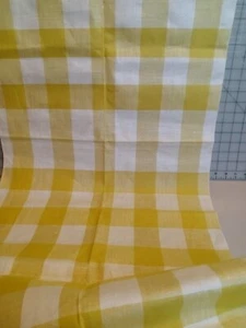 Beautiful Linen Toweling by the Meter-Bitter Lime/Soft White Plaid-20.5" W-NOS - Picture 1 of 6
