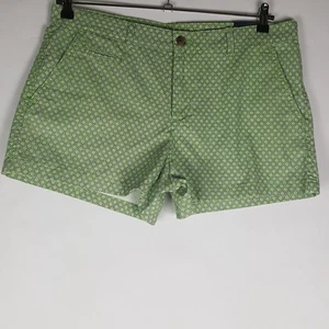 NEU Gap Größe 12 Damenshorts geometrisches Muster Sommer kurz grün flach vorne Taschen süß - Bild 1 von 5