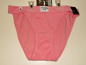 NWT Steve Madden Pink Terry Cloth Bikini Stretch Panties S - Picture 1 of 3