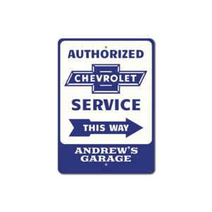 Service Garage Sign, Chevrolet Sign, Chevrolet Aluminum Metal Decor Sign - Picture 1 of 4