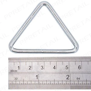 POLISHED TRIANGLE HOOKS 4mm LARGE Camera Bag Making Strap Replace Loop D Ring - Picture 1 of 4