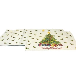 Weihnachten Tischset 4er Set Weihnachtsbaum Geschenke Glitzer 18x12 - Bild 1 von 8