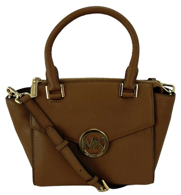 Michael Kors Brown Bag Satchel Handbag Small to Medium Tan Top Handle Hudson - Image 1 of 4