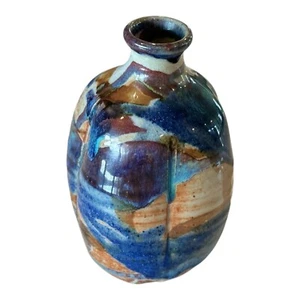Vintage Studio Art glasierte Keramik Keramik Sake Flasche (Makoto Yabe) - Bild 1 von 9