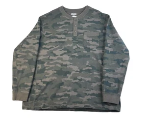 Duluth Trading Mens Shirt Green Camouflage Thermal Henley Relaxed Fit 3XL - Picture 1 of 7