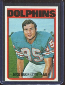 1972 Topps Football # 43 Nick Buoniconti (NM) Near Mint - Picture 1 of 2