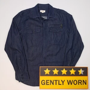 Diesel Safari Shirt LARGE (SNUG) Slim Fit Blue Mens Long Sleeve Cotton - Picture 1 of 11