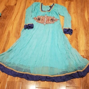 Pakistani Indian Party fancy Maxi wedding shalwar kameez casual Dress Lehnga  - Picture 1 of 12