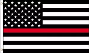 Size 2'x3' Sand Rail, ATV, UTV, RV, Home, Red Line American Flag - Fire Dept. - Bild 1 von 1