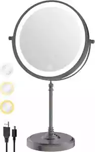 9" beleuchteter Schminkspiegel mit Beleuchtung und Vergrößerung 1X/10X doppelseitig - Bild 1 von 9