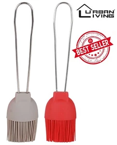 PENNELLO DA CUCINA LUSSO PENNELLO DA FORNO METALLO SILICONE BEIGE ROSSO COTTURA ARROSTO OLIO GRASSO NUOVO - Foto 1 di 1