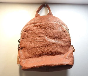 Trifine Unisex Pebbled Leather Backpack Handbag, Tan, One Size - Picture 1 of 5