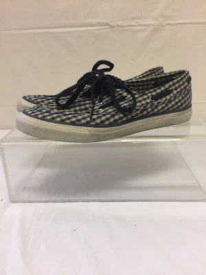 Sperry Top Sider Womens Sz 7.5M Blue & White Checkered Boat Shoes Oxfords Canvas - Image 1 of 4