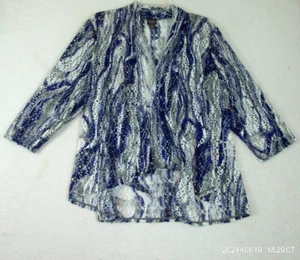 Chicos Weekends Size 3 -Large 3/4 Sleeve Full Zip Jacket Women  Purple Polyester - Picture 1 of 8
