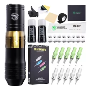 Dragonhawk Wireless Tattoo Kit 2.4-4.2 Adjust Stroke Pen Maschine Cartridge Inks - Bild 1 von 10