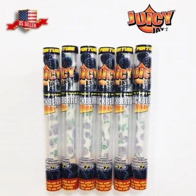 Auténticos 6X Tubos Juicy Jay’s Blackberry Jones Sabor Conos con Punta Dank EE. UU. Foto 1 de 3