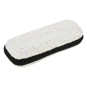 Sparkly AB Color Shiny Rhinestone Eyeglasses Case Bling Eyewear Holder w/ Zipper - Picture 1 of 5
