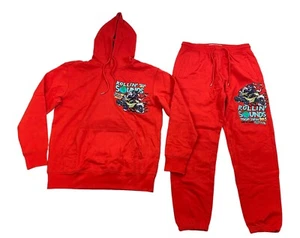 Iro Ochi Herren 2p Set 100% Authentic Hoodie & Hose Größe Large Rot Rollin Sounds - Bild 1 von 13