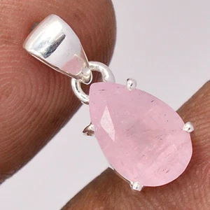 Faceted Natural Morganite 925 Sterling Silver Pendant Jewelry CP56685 - Picture 1 of 1