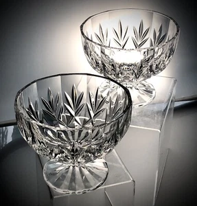Vintage Heavy Cut Glass Pedestal Fruit Bowls X2 Excellent Condition Bin16 - Picture 1 of 24