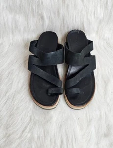 Merrell Juno Wrap Women's 8 Shoes Black Leather Slide Sandals - Picture 1 of 5