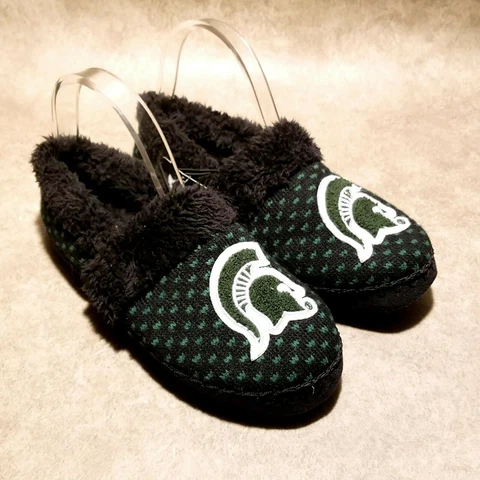 Campus Footnotes Womens SW7005 Sz L 9/10 M Green University of Michigan Slippers Cover