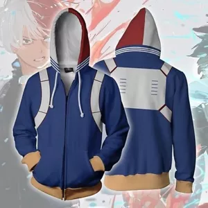 My Hero Academia Shoto Todoroki Anime 3D Hoodie Sweatshirts Cosplay Jacket Coat - Picture 1 of 4